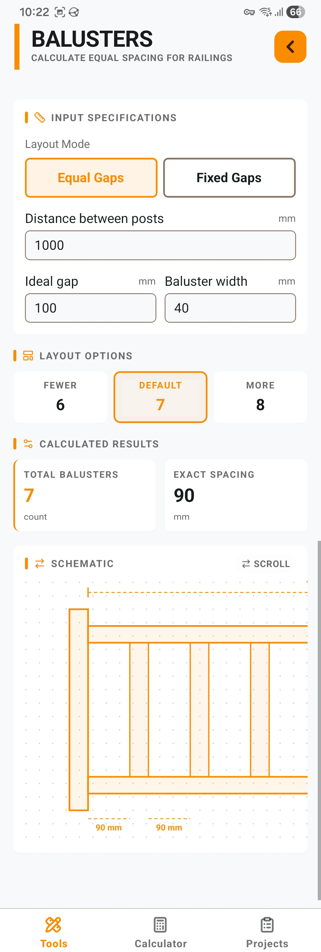 Fence calculator screenshot
